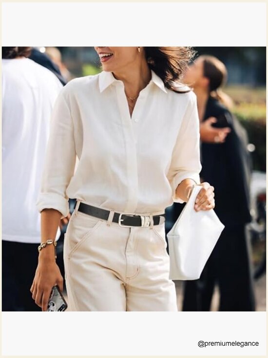 Faux Leather Belt with Silver Buckle - 1.1\